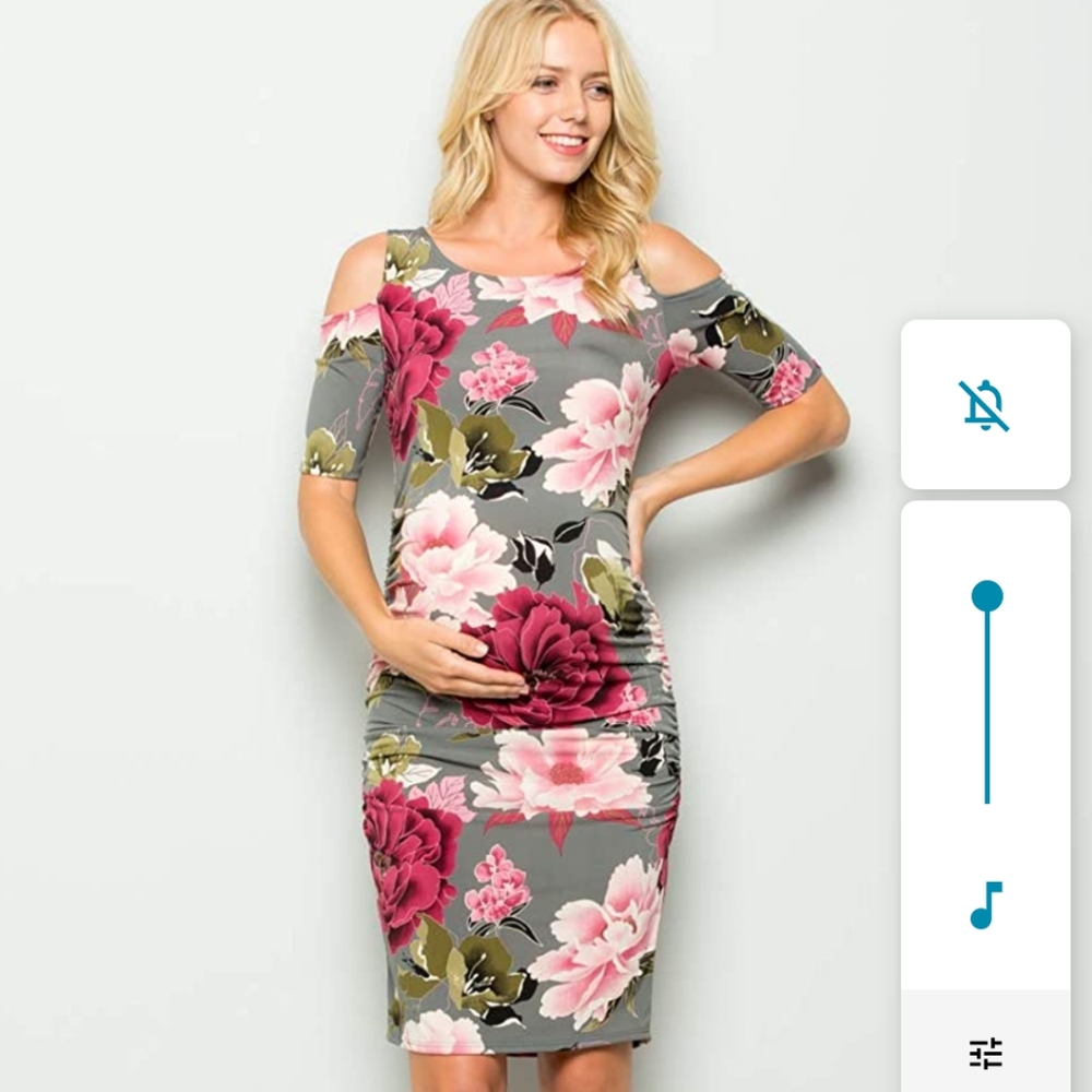 My Bump Cold Shoulder Maternity Dress, size M